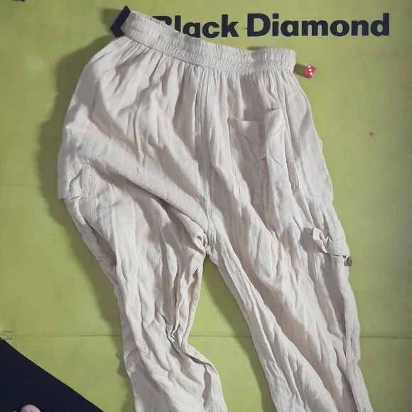 Cream Drawstring Pants - Picture 4 of 4